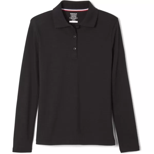 French Toast Girls' Uniform Long Sleeve Polo with Picot Collar 
