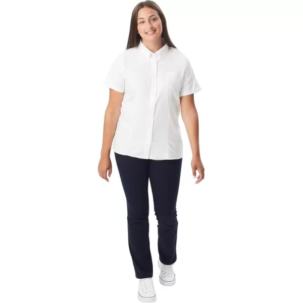 French Toast Women's Oxford Button-Down Collar Blouse with Short Sleeves