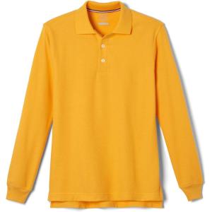 imageFrench Toast Boys Big Girls Long Sleeve Pique Polo Shirt Standard ampamp HuskyGold