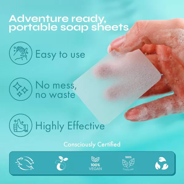 FOMIN  Antibacterial Paper Soap Sheets for Hand Washing  300 Sheets Orange Tea Tree Lavender Portable Travel Soap Sheets Dissolvable Camping Mini Soap Portable Hand Soap SheetsUnscented Pack of 1