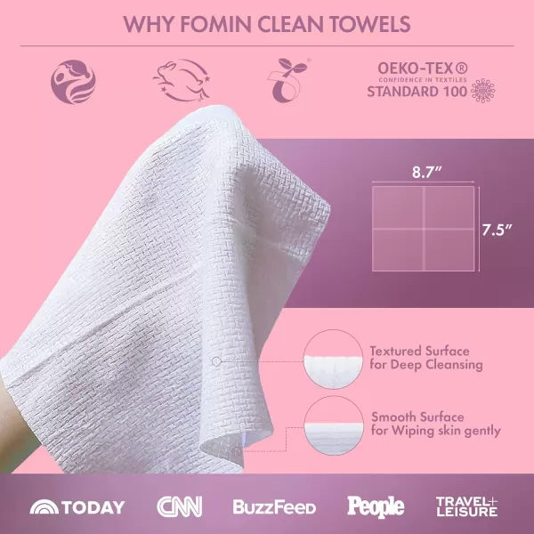 FOMIN Disposable Face Towels  100 Count 2 Pack 100 Biodegradable UltraSoft Face Towelette For Washing Face ampamp Makeup Removal 1ST Certified Vegan ampamp Cruelty Free Facial Washcloth for All Skin Types100 Count 2 Pack