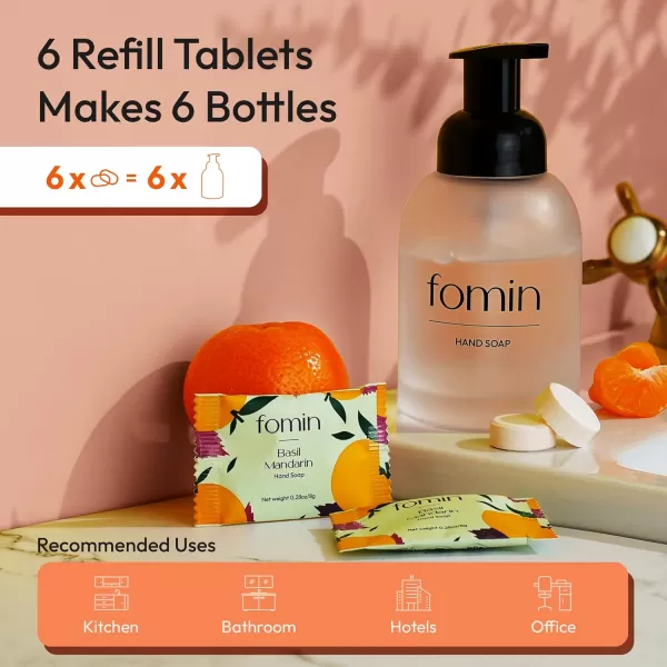 FOMIN Foaming Hand Soap Essential Kit  16 Variety Pack of Foaming Hand Soap Refills  2 Glass Dispenser  1 Tin  EcoFriendly Foaming Hand Soap Tablets for All Skin TypesHand Soap Starter Kit