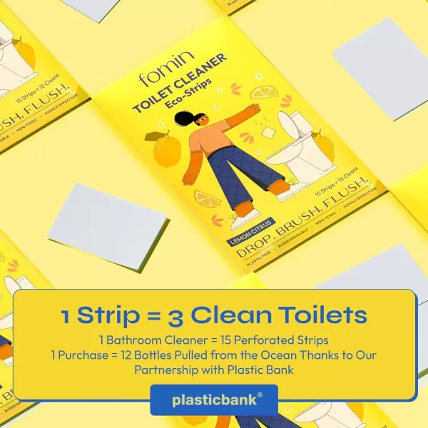 FOMIN NonToxic Toilet Bowl Cleaner Strips  135 Strips  PlasticFree Septic Safe Toilet Cleaning Strips Remove Stains ampamp Odors  The Ultimate Cleaning Solution135 Count Pack of 3