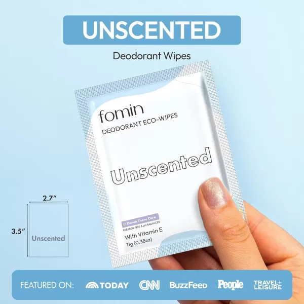 FOMIN Travel Deodorant Wipes  15 Count  Calming Lavender and Chamomile  pH Balanced Hypoallergenic Mini Deodorant Wipes For Women and Men  PlasticFree Individually Wrapped Underarm ampamp Body WipesUnscented