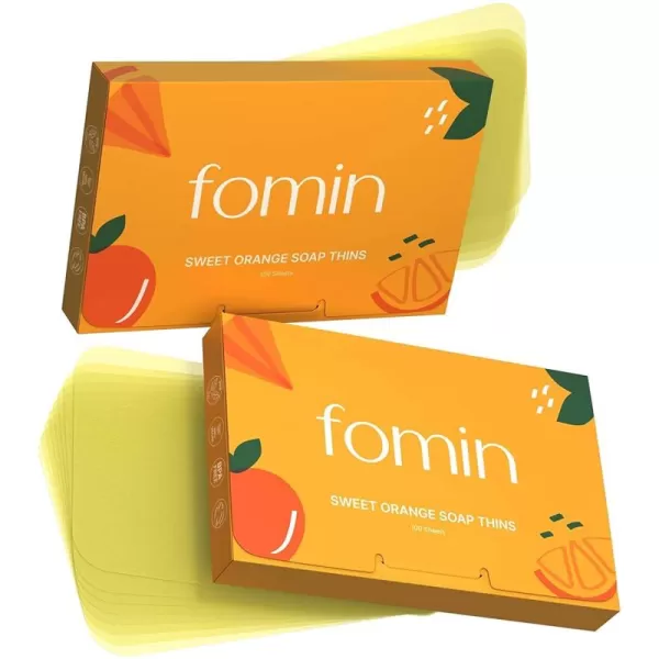 FOMIN  Antibacterial Paper Soap Sheets for Hand Washing  200 Sheets Rose Portable Travel Soap Sheets Dissolvable Camping Mini Soap Portable Hand Soap SheetsOrange Pack of 2