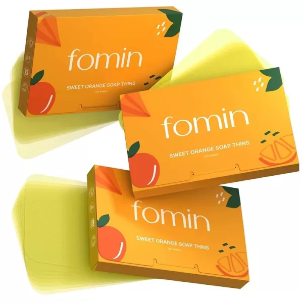 FOMIN  Antibacterial Paper Soap Sheets for Hand Washing  200 Sheets Rose Portable Travel Soap Sheets Dissolvable Camping Mini Soap Portable Hand Soap SheetsOrange Pack of 3