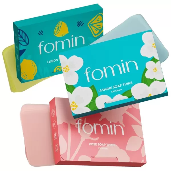 FOMIN  Antibacterial Paper Soap Sheets for Hand Washing  200 Sheets Rose Portable Travel Soap Sheets Dissolvable Camping Mini Soap Portable Hand Soap SheetsVariety Pack Rose  Jasmine  Lemon