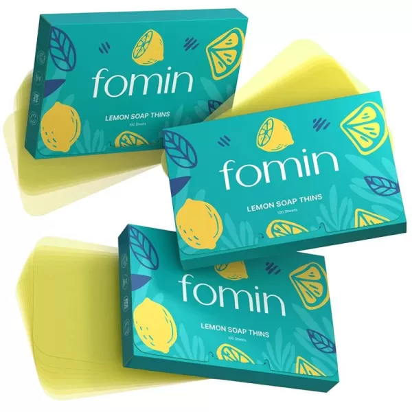 FOMIN  Antibacterial Paper Soap Sheets for Hand Washing  300 Sheets Orange Tea Tree Lavender Portable Travel Soap Sheets Dissolvable Camping Mini Soap Portable Hand Soap SheetsLemon Pack of 3