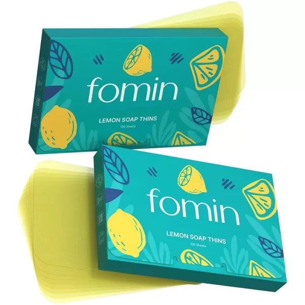 FOMIN  Antibacterial Paper Soap Sheets for Hand Washing  300 Sheets Orange Tea Tree Lavender Portable Travel Soap Sheets Dissolvable Camping Mini Soap Portable Hand Soap SheetsLemon Pack of 2