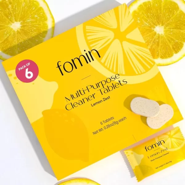 FOMIN Multi Surface Cleaner Refill Tablets 12 Pack  Lemon Zest  All Purpose Cleaner Refill Tablets AllInOne Tablet Cleaner For Household ampamp Kitchen Cleaning  Makes 204 fl oz 12 x 17 Fl oz6 Pack