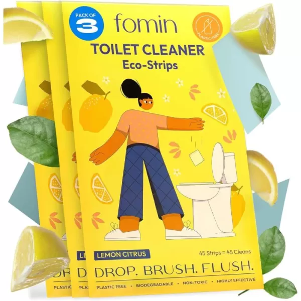 FOMIN NonToxic Toilet Bowl Cleaner Strips  135 Strips  PlasticFree Septic Safe Toilet Cleaning Strips Remove Stains ampamp Odors  The Ultimate Cleaning Solution135 Count Pack of 3