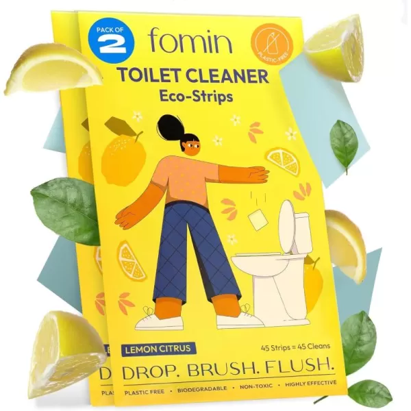 FOMIN NonToxic Toilet Bowl Cleaner Strips  135 Strips  PlasticFree Septic Safe Toilet Cleaning Strips Remove Stains ampamp Odors  The Ultimate Cleaning Solution90 Count Pack of 2