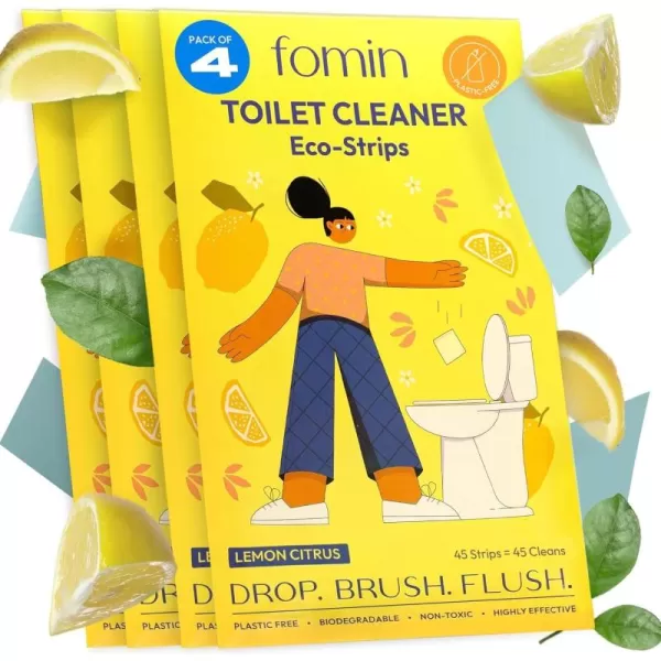 FOMIN NonToxic Toilet Bowl Cleaner Strips  135 Strips  PlasticFree Septic Safe Toilet Cleaning Strips Remove Stains ampamp Odors  The Ultimate Cleaning Solution180 Count Pack of 4