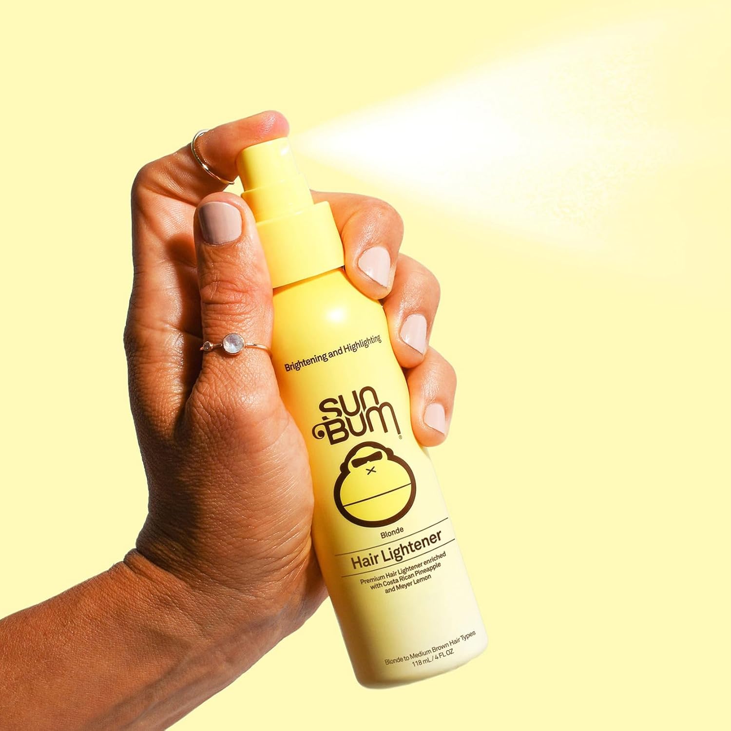 Sun Bum Blonde Formula Hair Lightener Spray Banana Scent 4 oz For Blonde to Medium Brown Hair Types Color Treated Cruelty FreeBlonde Hair Lightener