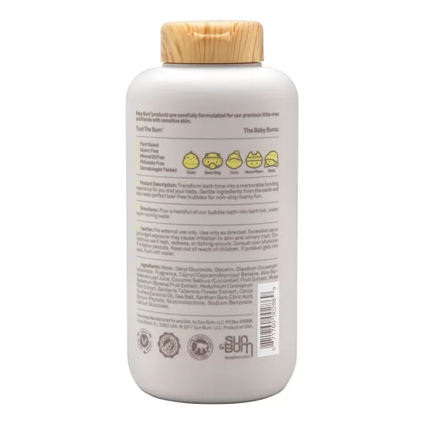 Baby Bum Bubble Bath  Tear Free Foaming Bubble Bath for Sensitive Skin with White Ginger Natural Fragrance  Gluten Free and Vegan  12 FL OZ