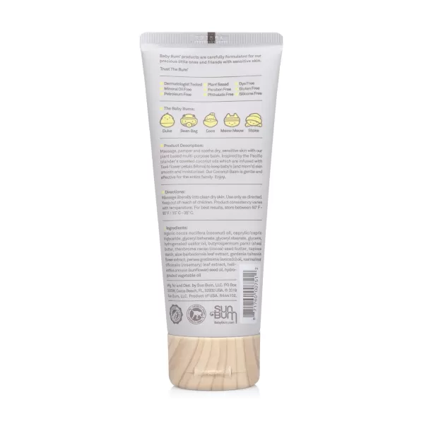 Baby Bum Monoi Coconut Balm  Natural Multipurpose Moisturizing Coconut Oil for Sensitive Skin with Shea and Cocoa Butter Natural Fragrance  Gluten Free and Vegan  3 Oz3 Ounce Pack of 1