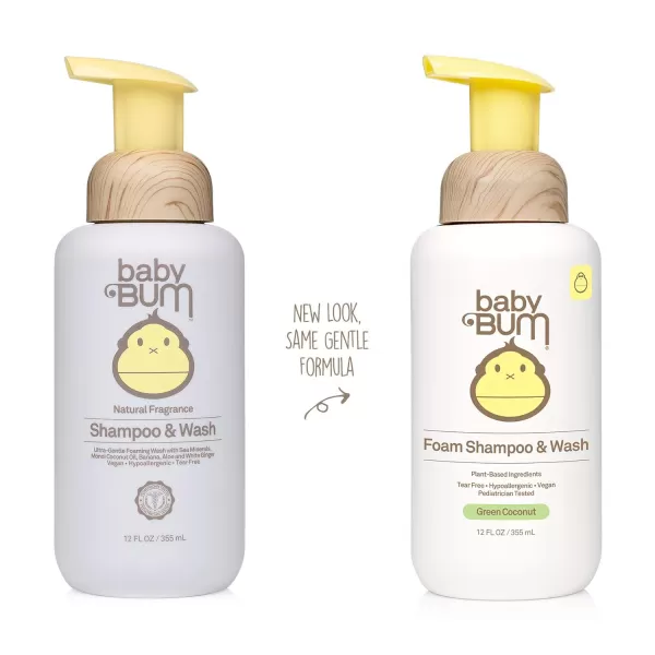 Baby Bum Shampoo ampamp Wash  Tear Free Foaming Soap for Sensitive Skin with Nourishing Coconut Oil  Natural Fragrance  Gluten Free and Vegan  12 FL OZ12 Fl Oz Pack of 1