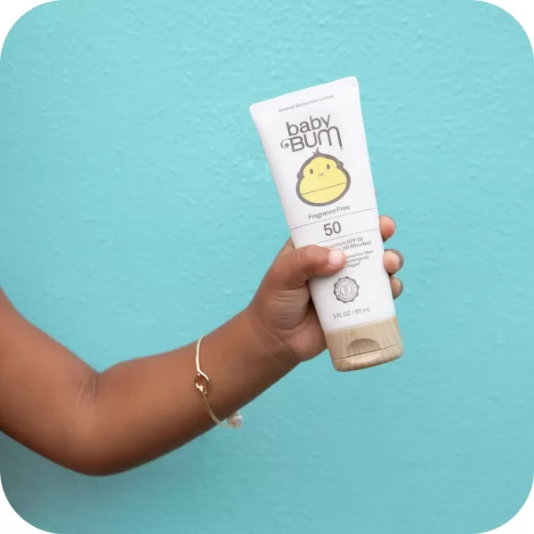 Sun Bum Baby Bum SPF 50 Sunscreen Lotion with Mineral UVAUVB Face and Body Protection for Sensitive Skin  Fragrance Free  Travel Size  3 FL OZ