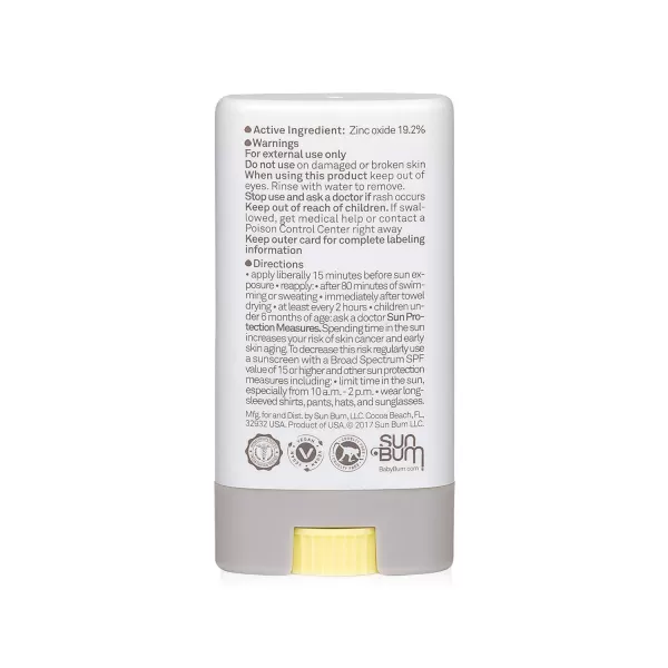 Sun Bum Baby SPF 50 Sunscreen Stick Mineral RollOn UVAUVB Face and Body Protection for Sensitive Skin Fragrance Free Travel Size Unscented 045 OzFace Stick