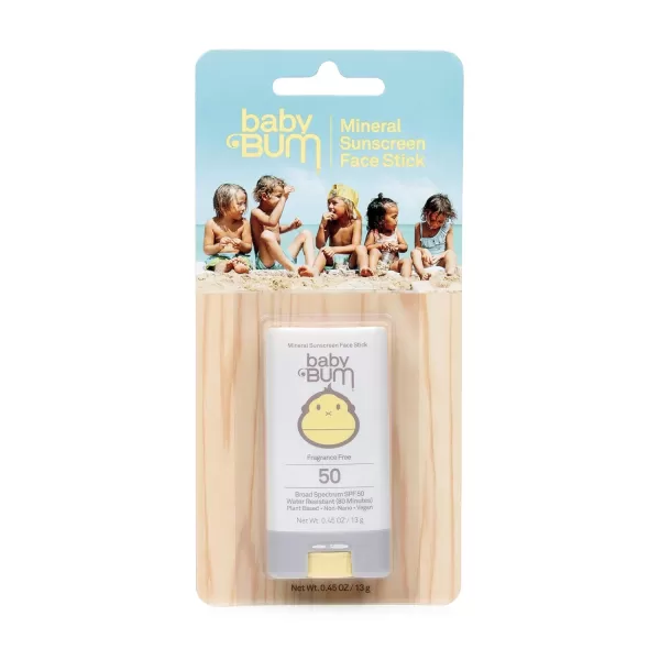 Sun Bum Baby SPF 50 Sunscreen Stick Mineral RollOn UVAUVB Face and Body Protection for Sensitive Skin Fragrance Free Travel Size Unscented 045 OzFace Stick