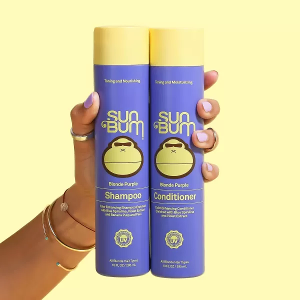 Sun Bum Blonde Conditioner  UVprotecting and Cruelty Free Color Enhancing and Toning Hair Treatment for Blondes  10 Oz