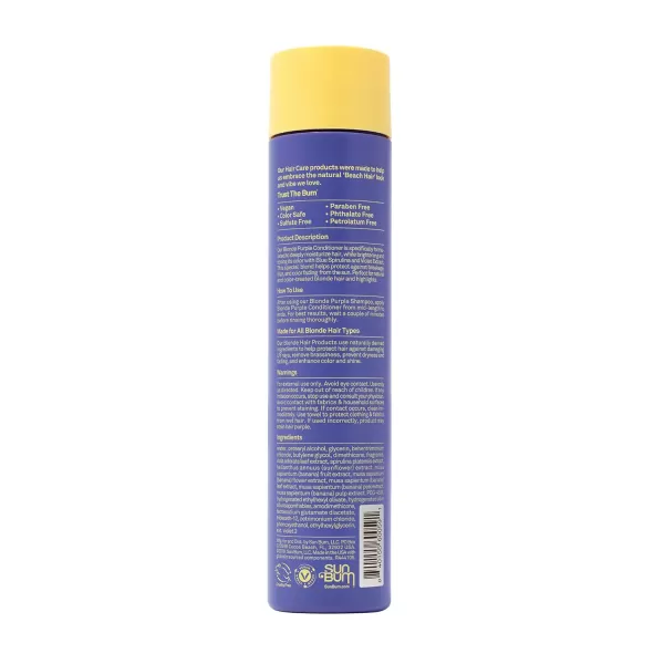 Sun Bum Blonde Conditioner  UVprotecting and Cruelty Free Color Enhancing and Toning Hair Treatment for Blondes  10 Oz