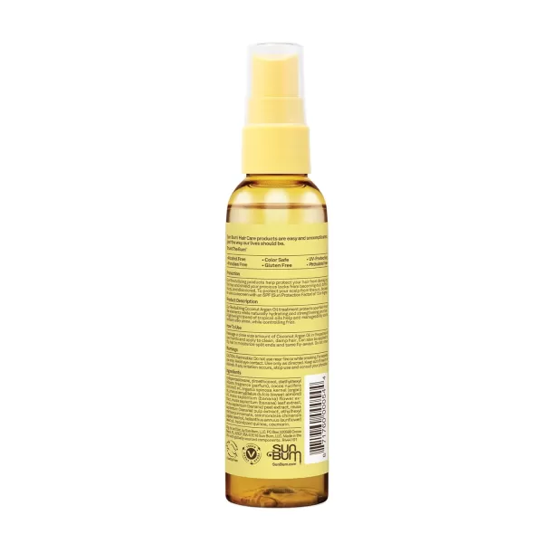 Sun Bum Coconut Argan Oil  Vegan and Cruelty Free Protecting and Strengthening Oil for All Hair Types  3 oz