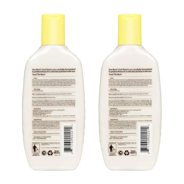 Sun Bum Cool Down Aloe Vera Gel  Vegan After Sun Care with Cocoa Butter to Soothe and Hydrate Sunburn Pain Relief  8 oz1 Pound Pack of 1