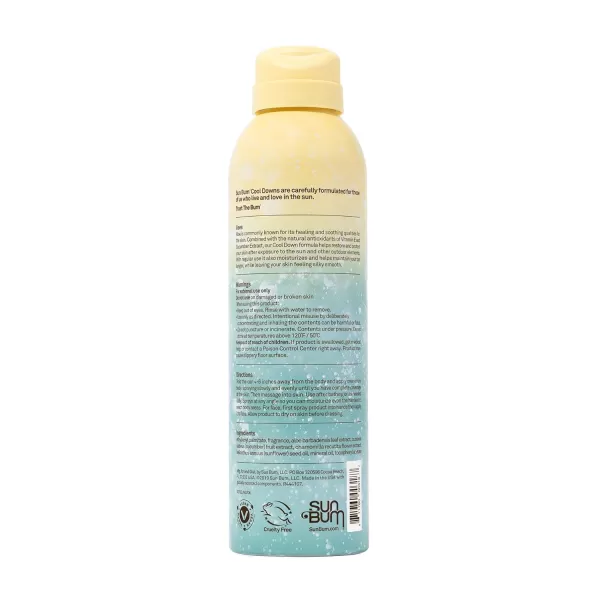 Sun Bum Cool Down Aloe Vera Spray  Vegan After Sun Care with Cocoa Butter to Soothe and Hydrate Sunburn Pain Relief  6 oz6 Ounce Pack of 1