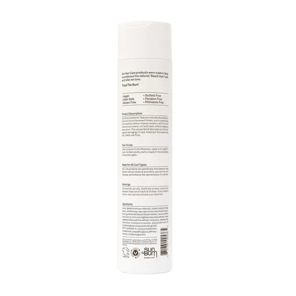 Sun Bum Curls Conditioner  Vegan and Cruelty Free Moisturizing Hair Treatment for Wavy and Curly Hair  10 oz10 Fl Oz Pack of 1