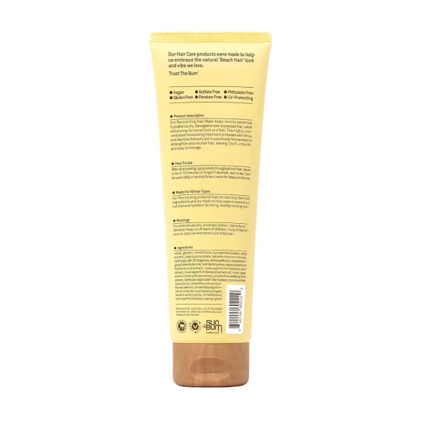 Sun Bum Revitalizing Deep Conditioning Hair Mask  Vegan and Cruelty Free Moisturizing and Restoring Hair Treatment for Damaged Hair  6 oz