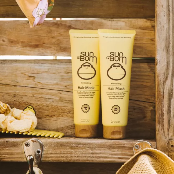 Sun Bum Revitalizing Deep Conditioning Hair Mask  Vegan and Cruelty Free Moisturizing and Restoring Hair Treatment for Damaged Hair  6 oz