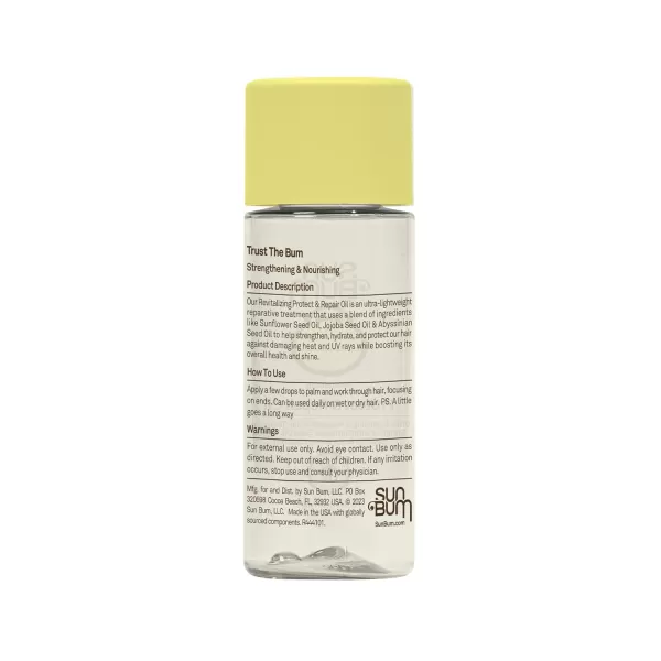 Sun Bum Revitalizing Protect and Repair Hair Oil  UV Protecting Vegan and Cruelty Free  Enriched with Jojoba Oil  15 Fl Oz