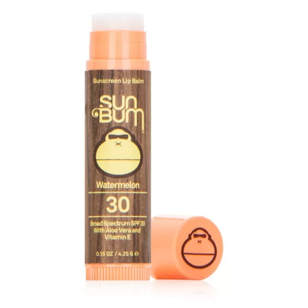 Sun Bum SPF 30 Sunscreen Lip Balm  Vegan and Cruelty Free Broad Spectrum UVAUVB Lip Care with Aloe and Vitamin E for Moisturized Lips  Watermelon Flavor 15 ozWatermelon