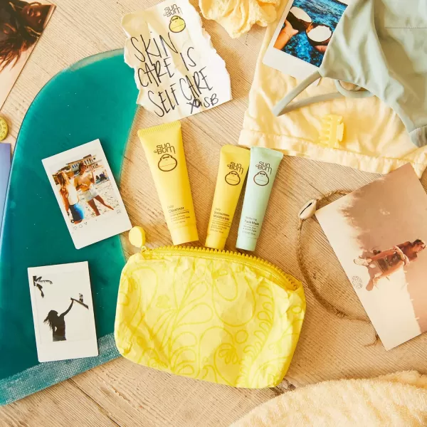 Sun Bum Skin Care Essentials Travel Kit  Cleanse Protect and Restore with Daily Facial Cleanser SPF 30 Sunscreen Face Moisturizer and Restoring Face Mask  TSA Approved