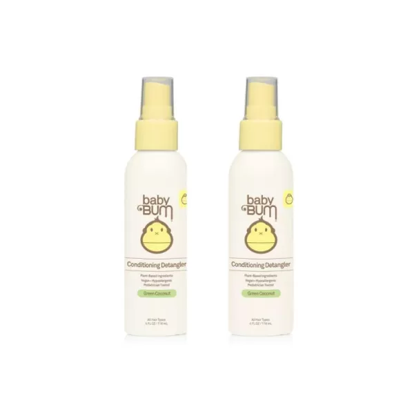 Baby Bum Conditioning Detangler Spray  LeaveIn Conditioner Treatment with Soothing Coconut Oil Natural Fragrance  Gluten Free and Vegan  4 FL OZ4 Fl Oz Pack of 2