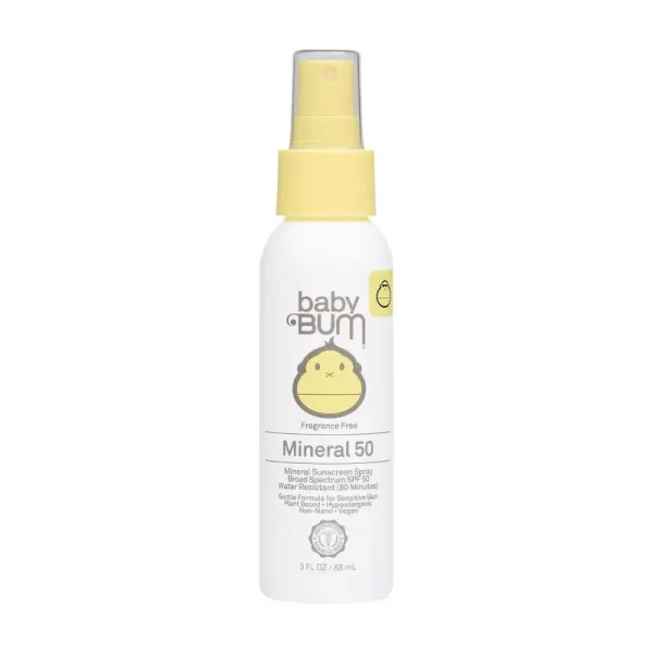 Sun Bum Baby Bum SPF 50 Sunscreen Spray  Mineral UVAUVB Face and Body Protection for Sensitive Skin  Fragrance Free  Travel Size  3 FL OZSPF 50
