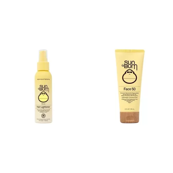 Sun Bum Blonde Formula Hair Lightener Spray Banana Scent 4 oz For Blonde to Medium Brown Hair Types Color Treated Cruelty FreeBlonde Hair Lightener SPF 50 Face Lotion