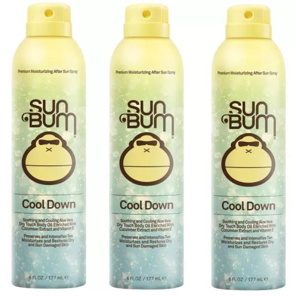 Sun Bum Cool Down Aloe Vera Spray  Vegan After Sun Care with Cocoa Butter to Soothe and Hydrate Sunburn Pain Relief  6 oz6 Fl Oz Pack of 3