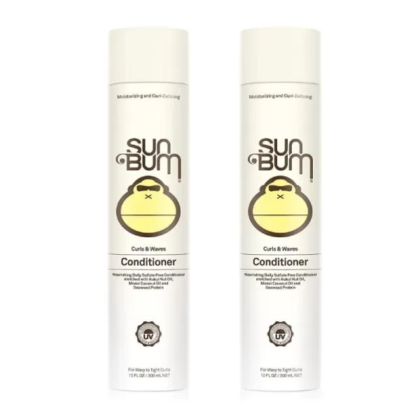 Sun Bum Curls Conditioner  Vegan and Cruelty Free Moisturizing Hair Treatment for Wavy and Curly Hair  10 oz10 Fl Oz Pack of 2