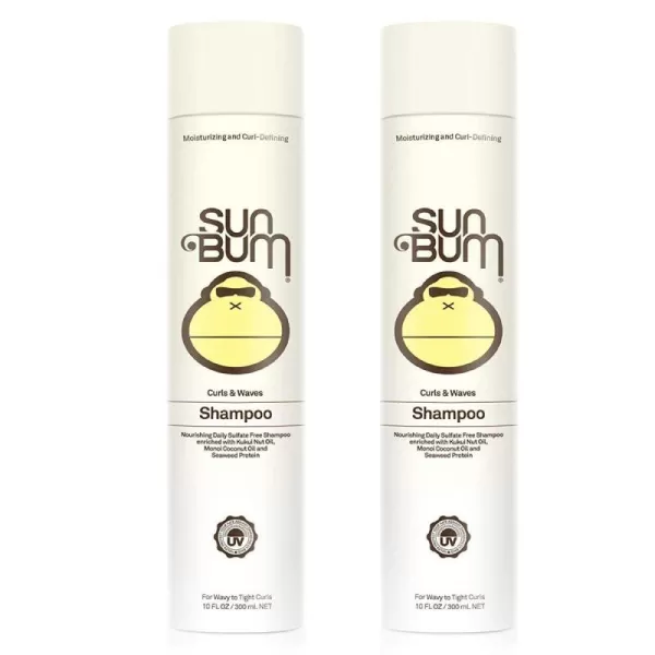 Sun Bum Curls Shampoo  Vegan and Cruelty Free Moisturizing Hair Wash for Wavy and Curly Hair  10 oz10 Fl Oz Pack of 2