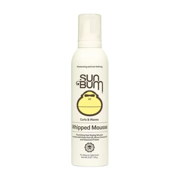 Sun Bum Curls ampamp Waves Whipped Mousse Vegan and Cruelty Free Volumizing Curl Enhancer for Textured Hair 6 oz