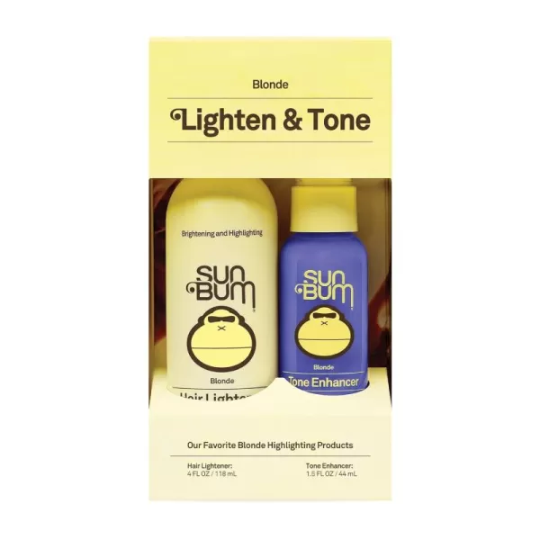 Sun Bum Lighten and Tone Kit  Blonde Hair Lightener and Tone Enhancer Travel Kit  Vegan Paraben Gluten and Cruelty Free
