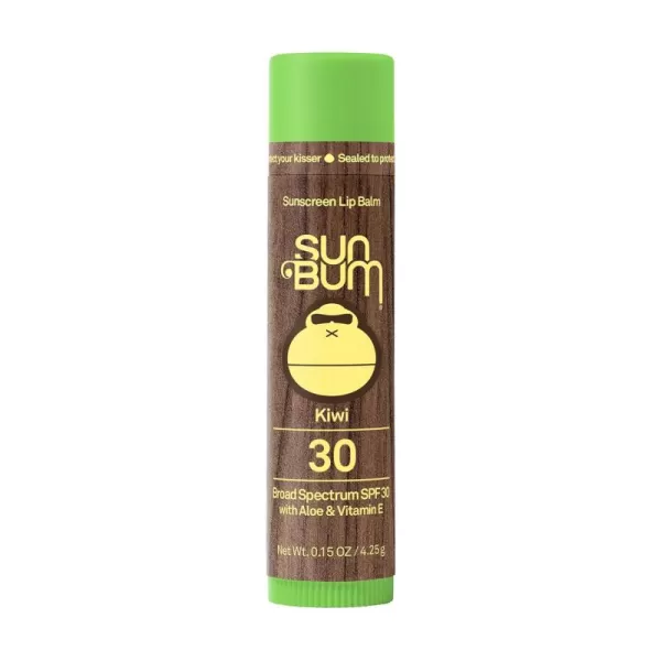 Sun Bum SPF 30 Sunscreen Lip Balm  Vegan and Hawaii 104 Reef Act Compliant Octinoxate ampamp Oxybenzone Free Broad Spectrum Natural Lip Care with UVAUVB Protection Kiwi Flavor 15 oz015 Ounce Pack of 1
