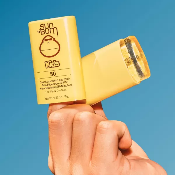 Sun Bum Kids SPF 50 Clear Sunscreen Face Stick  Wet or Dry Application  Hawaii 104 Reef Act Compliant Octinoxate ampamp Oxybenzone Free Broad Spectrum UVAUVB Sunscreen  053 oz