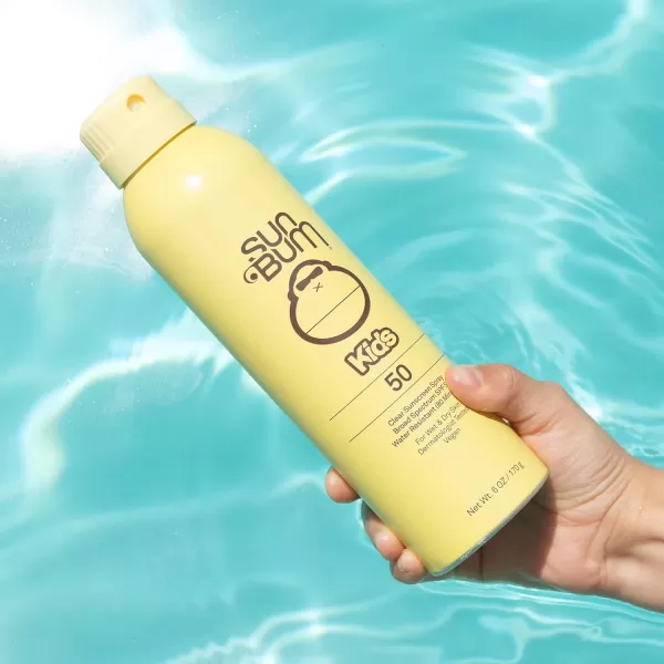 Sun Bum Kids SPF 50 Clear Sunscreen Spray  Wet or Dry Application  Hawaii 104 Act Compliant Octinoxate ampamp Oxybenzone Free Broad Spectrum UVAUVB Sunscreen  6 oz
