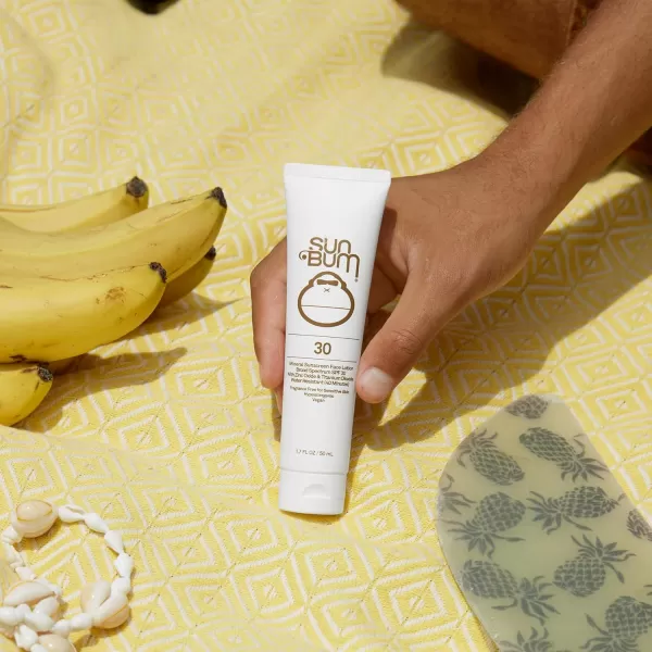 Sun Bum Mineral SPF 30 NonTinted Sunscreen Face Lotion  Vegan and Hawaii 104 Act Compliant Octinoxate ampamp Oxybenzone Free Broad Spectrum Natural Sunscreen with UVAUVB Protection  17 oz