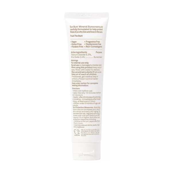 Sun Bum Mineral SPF 30 NonTinted Sunscreen Face Lotion  Vegan and Hawaii 104 Act Compliant Octinoxate ampamp Oxybenzone Free Broad Spectrum Natural Sunscreen with UVAUVB Protection  17 oz