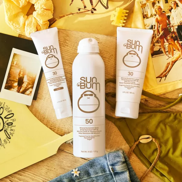 Sun Bum Mineral SPF 30 Sunscreen Spray  Vegan and Hawaii 104 Act Compliant Octinoxate ampamp Oxybenzone Free Broad Spectrum Natural Sunscreen with UVAUVB Protection  6 ozSPF 50