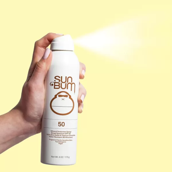 Sun Bum Mineral SPF 30 Sunscreen Spray  Vegan and Hawaii 104 Act Compliant Octinoxate ampamp Oxybenzone Free Broad Spectrum Natural Sunscreen with UVAUVB Protection  6 ozSPF 50